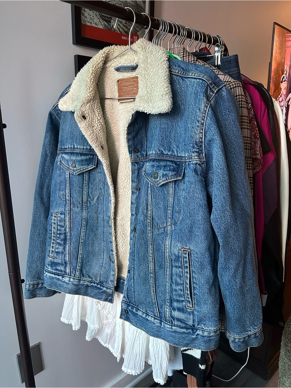 Levi's Blue Denim Sherpa-Lined Jacket